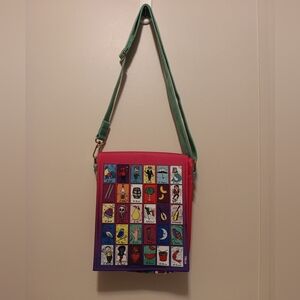 TAWI Loteria Lottery Messenger Crossbody Bag MENSAJERA LOTERIA CARICATURA NEGRO